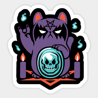 Bad Luck Satanic Cat Manekineko by Tobe Fonseca Sticker